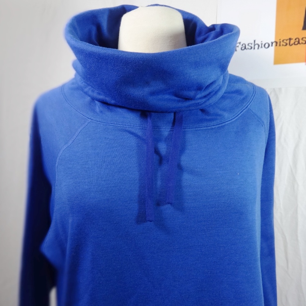 NIKE Women's Blue Cowl Neck Sweatshirt Medium - Picture 7 of 8